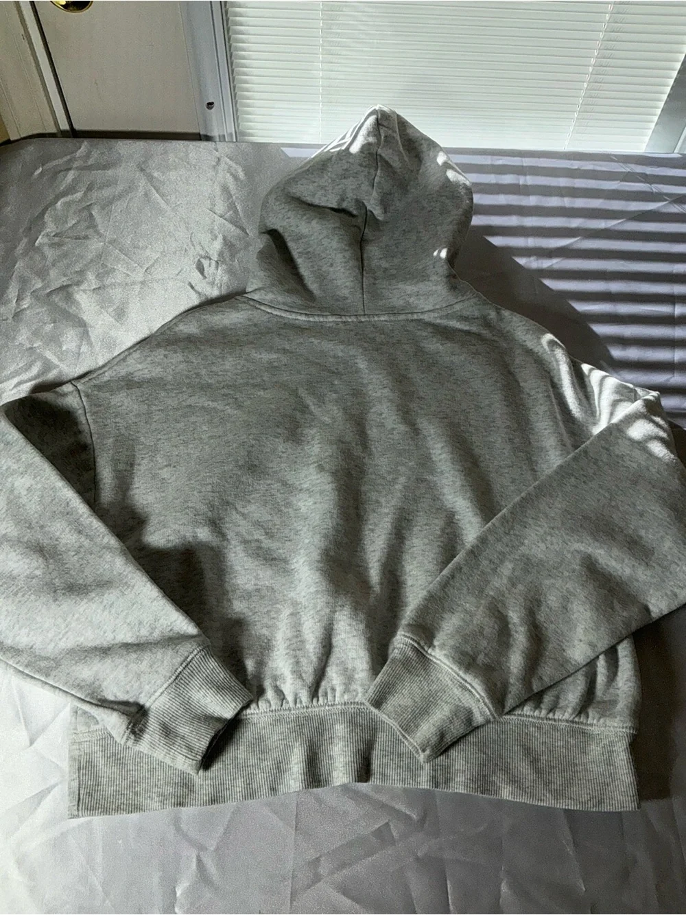 Justice Girls Light Gray Hoodie with Rainbow Marble Swirl Size M